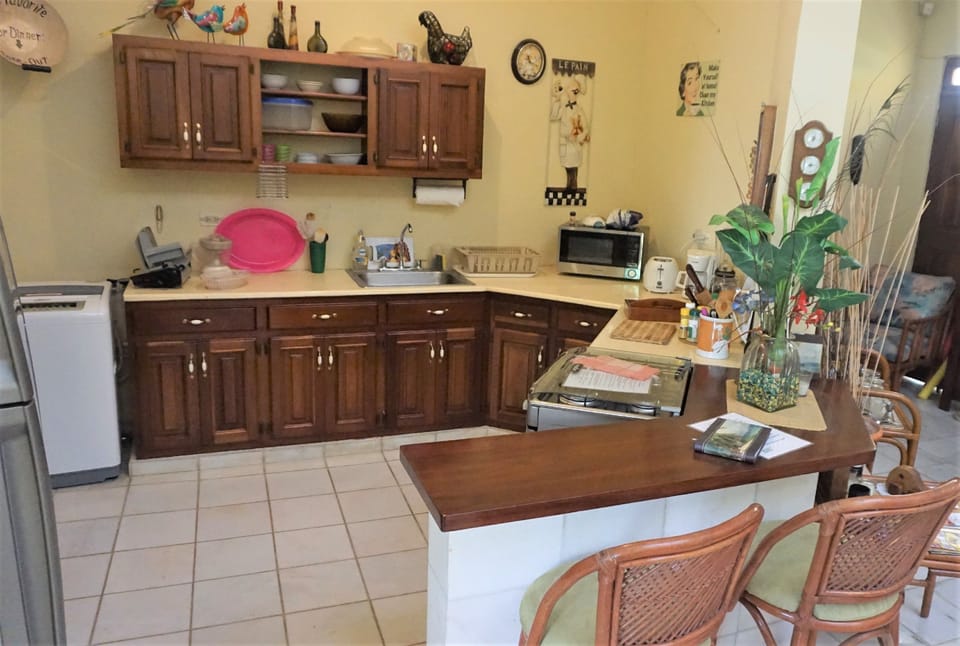 Romantic Villa, 2 Bedrooms, Smoking, Pool View | Private kitchen | Full-size fridge, microwave, oven, stovetop