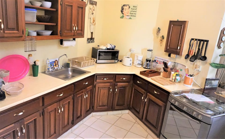 Romantic Villa, 2 Bedrooms, Smoking, Pool View | Private kitchen | Full-size fridge, microwave, oven, stovetop
