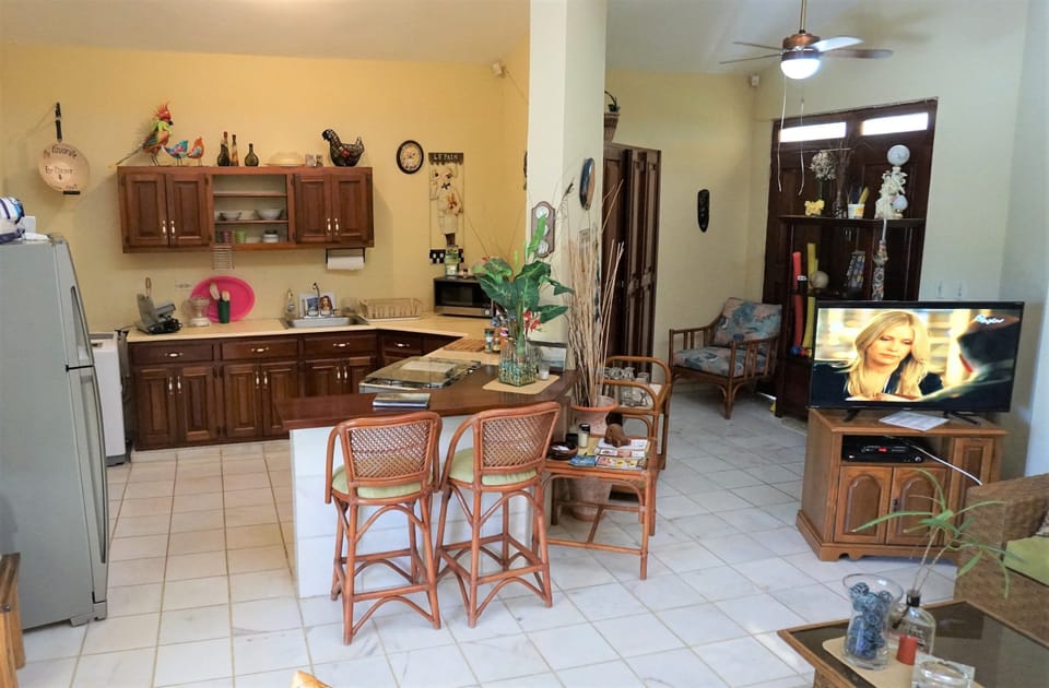 Romantic Villa, 2 Bedrooms, Smoking, Pool View | Private kitchen | Full-size fridge, microwave, oven, stovetop