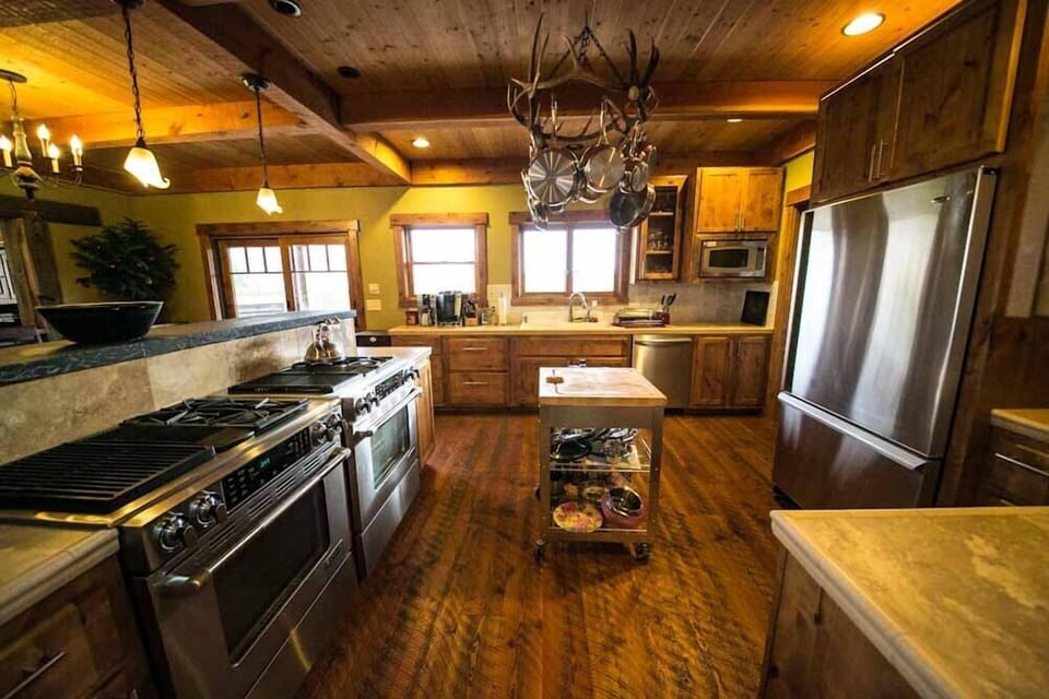 The kitchen--powered by twin jenn-air downdraft ranges and passion!