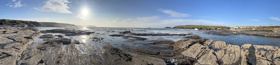 Trevone Bay Rocky Beach Panorama