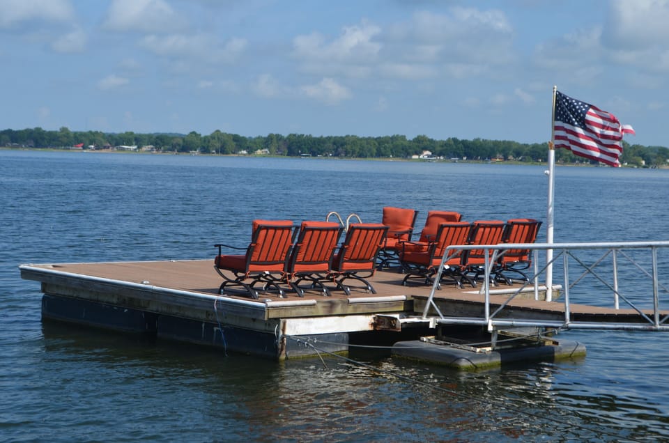 8 comfy chairs to sit and watch the kids swim, boats go by, & great sunsets!