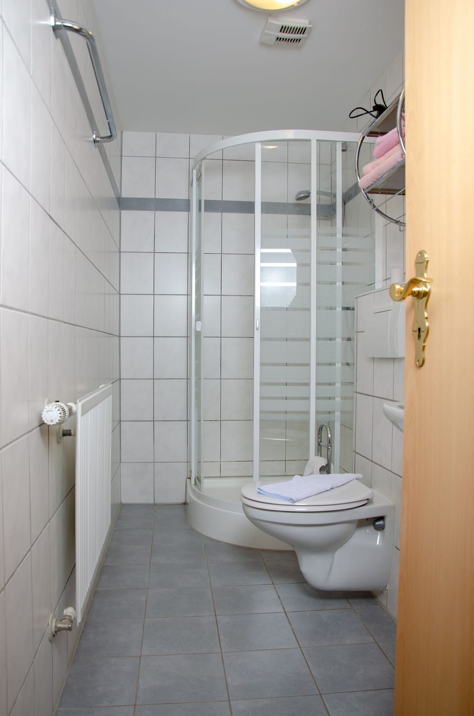 Suite | Bathroom | Shower, hair dryer, towels