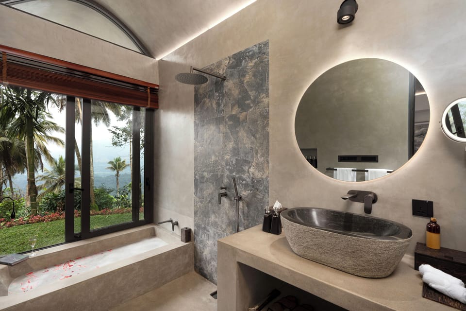 Sol Sanctuary Villa | Bathroom | Designer toiletries, hair dryer, bathrobes, slippers