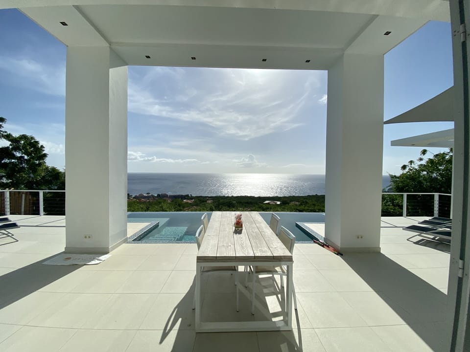 Al Fresco dining.  It does not get better then this! 
Oceanvillas Curacao!