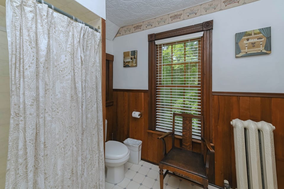 full bathroom with bathtub upstairs 