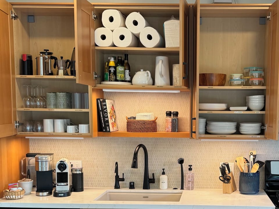 Cooking essentials are provided.