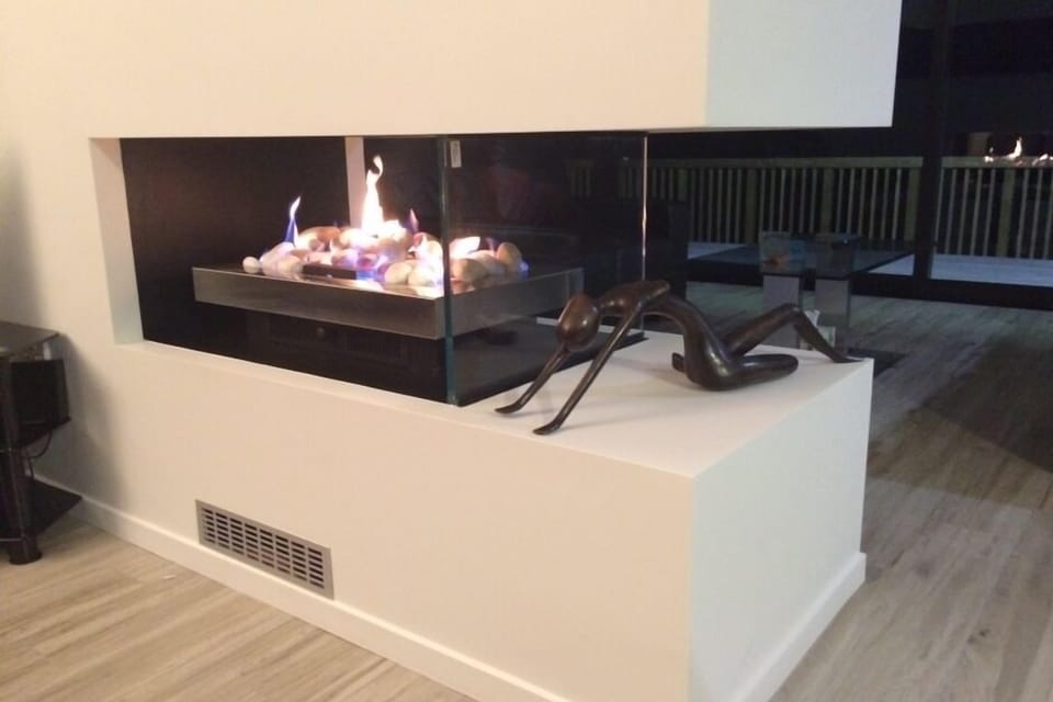 Feature fireplace in the living room