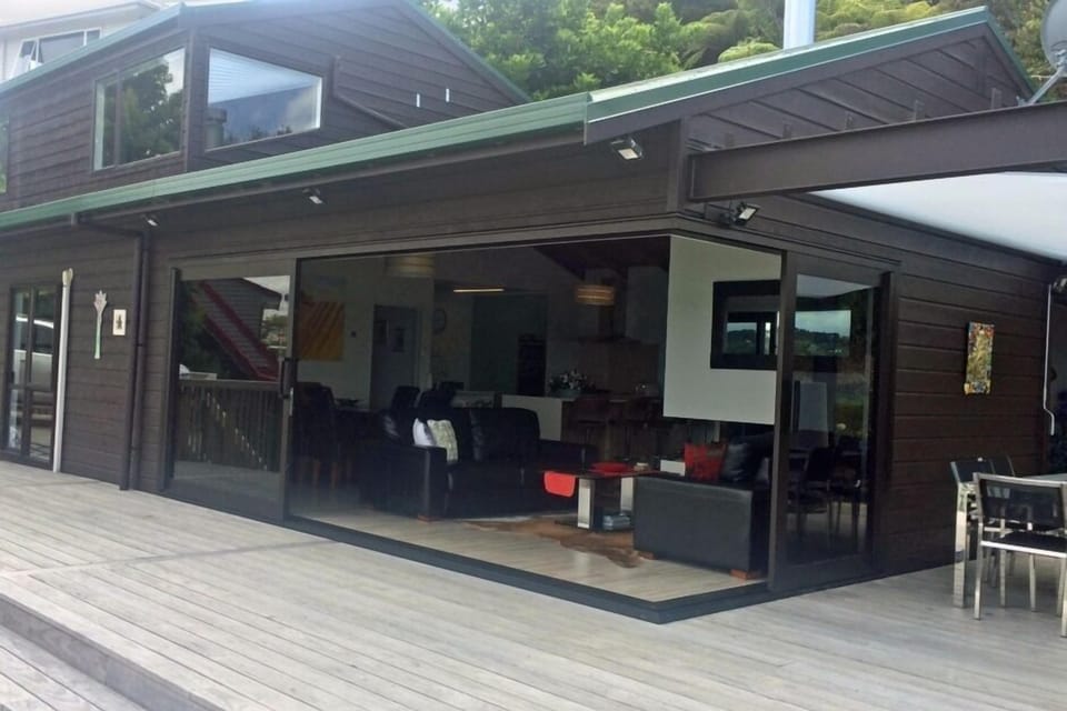 The panoramic doors to the deck