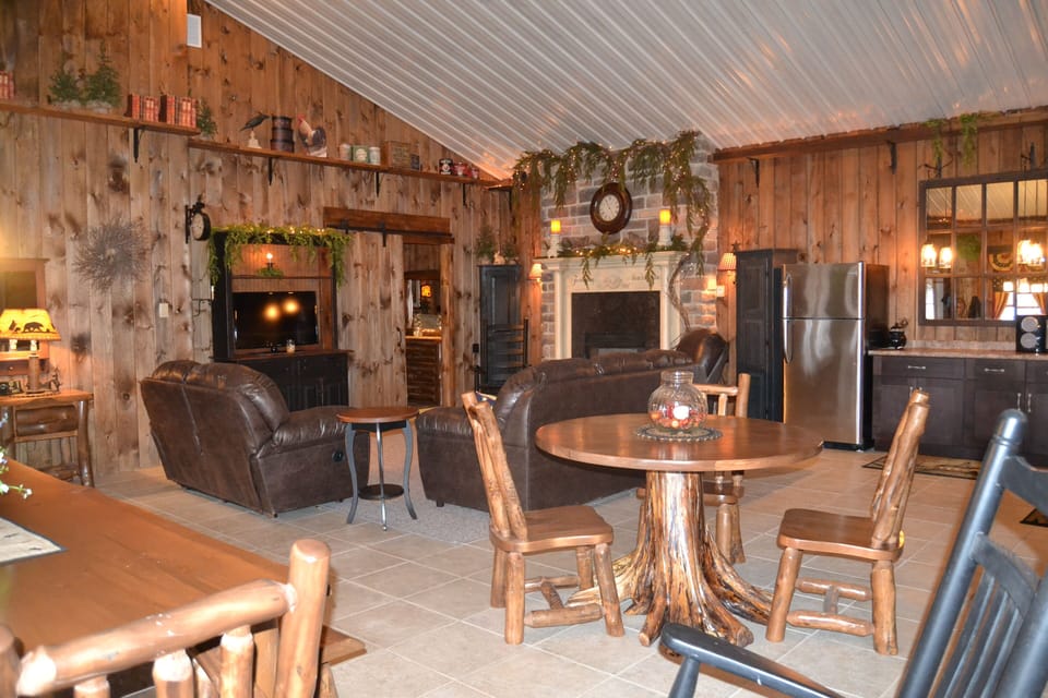 Breakfast area featuring stump table