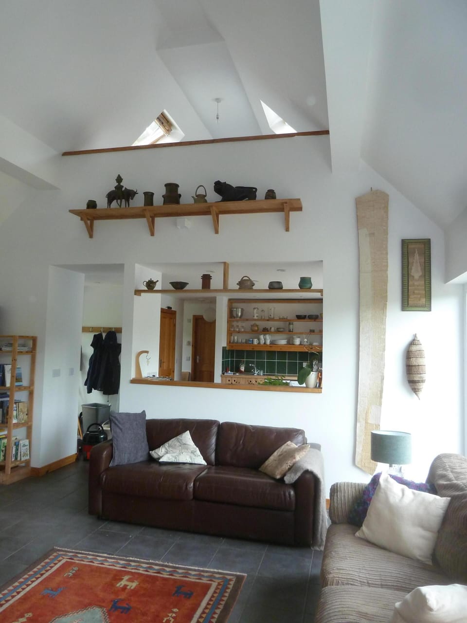 Living room - view towards kitchen and mezzanine