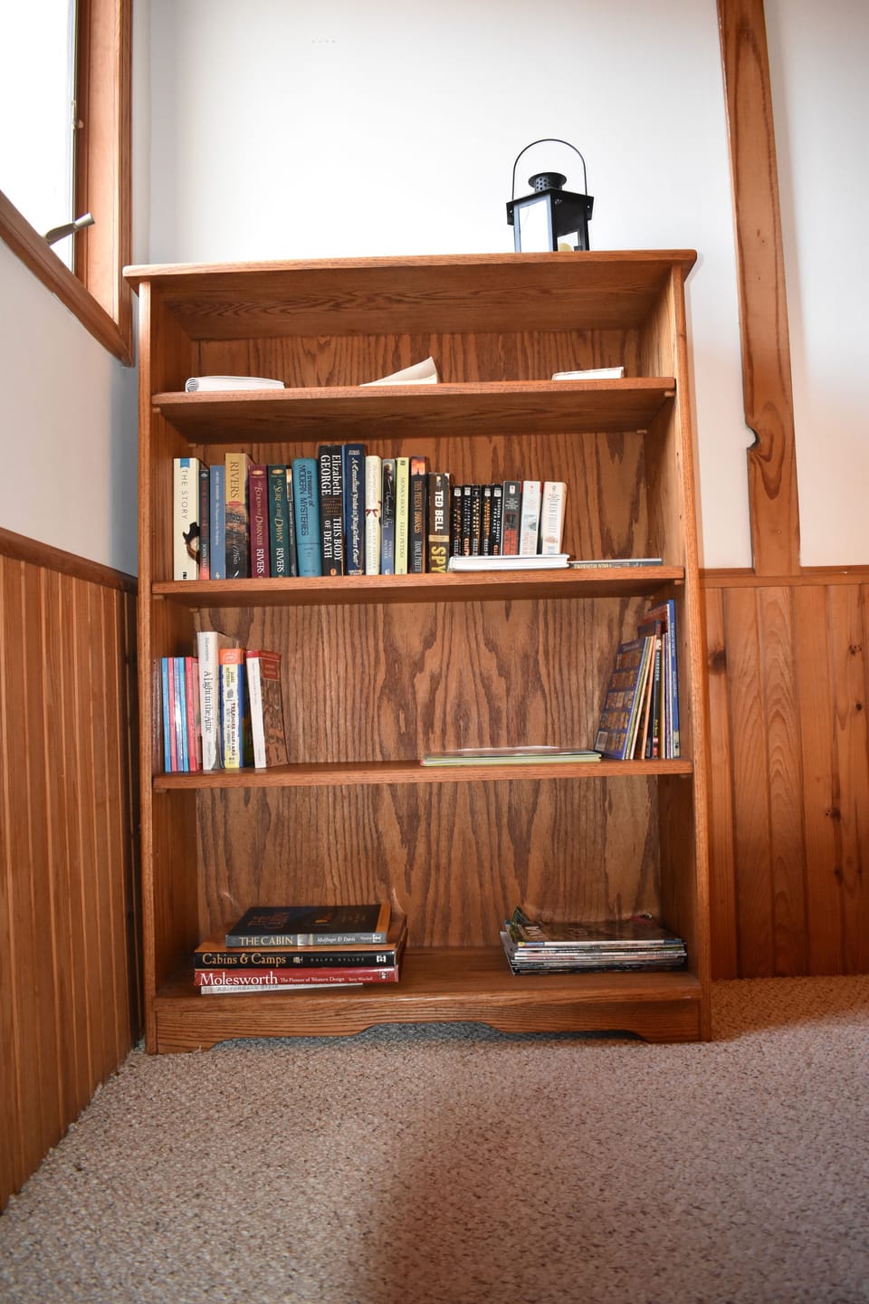 We have a little library at the top of the stairs