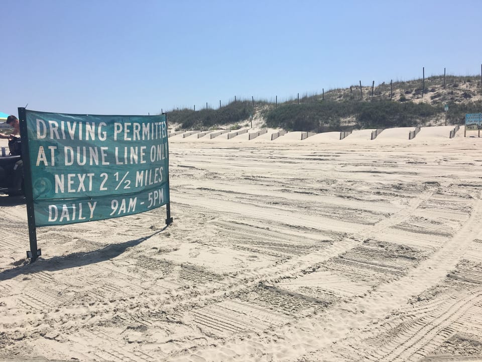 Drive at dune line 9am-5pm during summer season.