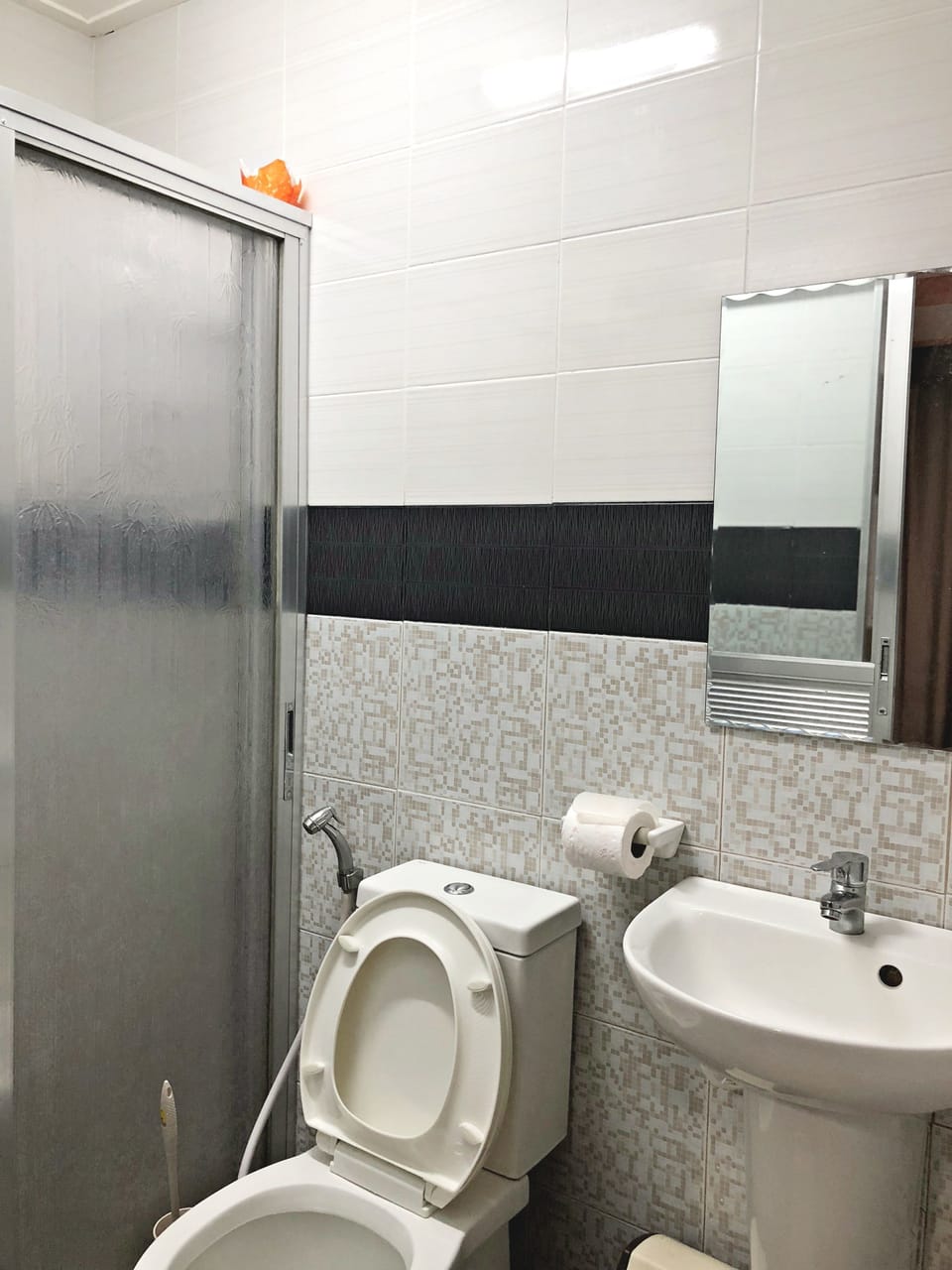 Shower, free toiletries, hair dryer (on request), towels