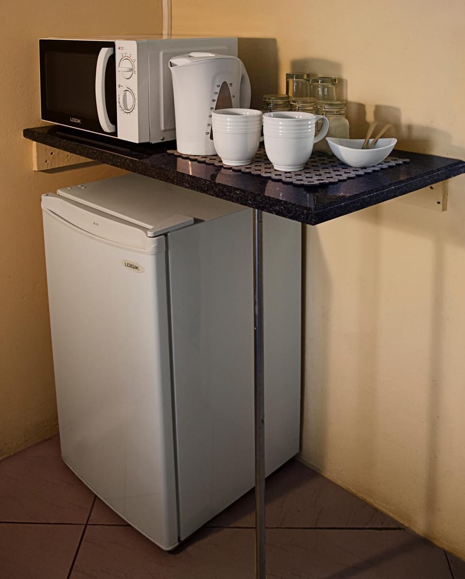 Fridge, electric kettle