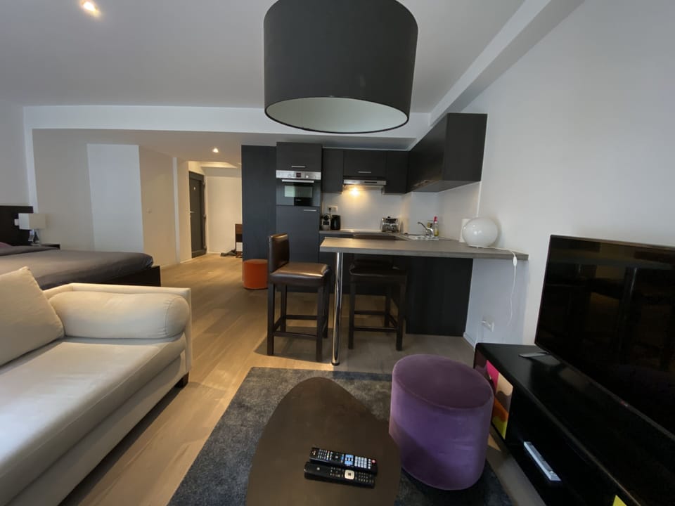 Apartment, Ensuite (Flat Moliere) | Living room | Flat-screen TV