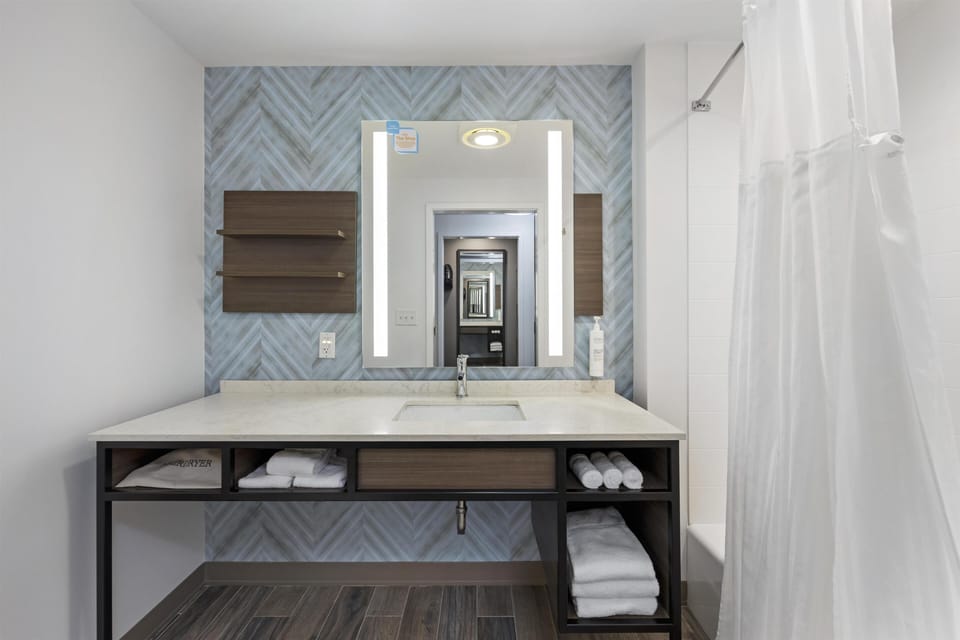 Room, 2 Queen Beds | Bathroom | Designer toiletries, hair dryer, towels, soap