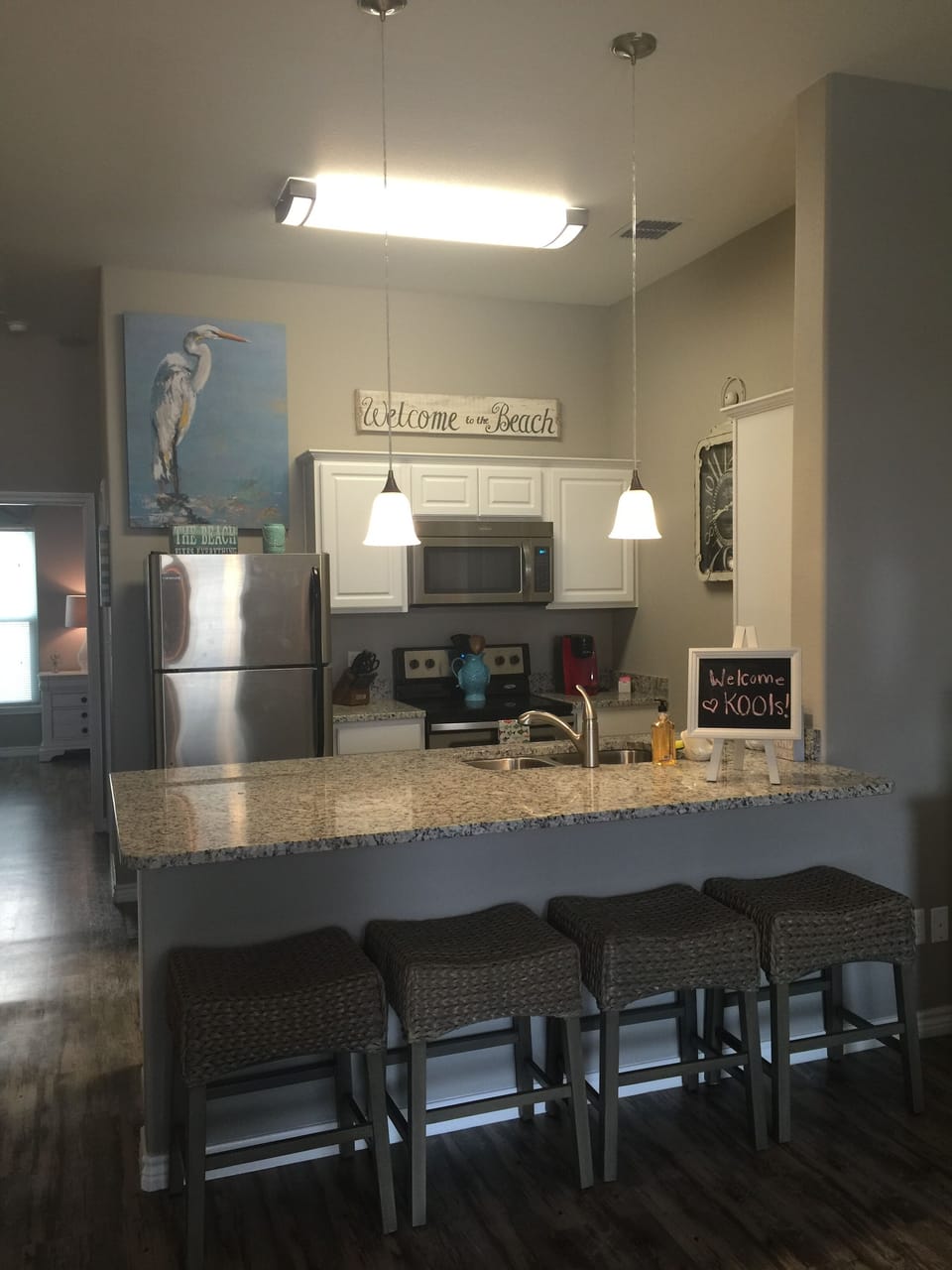 Ample area for 4 plus dining table for 2