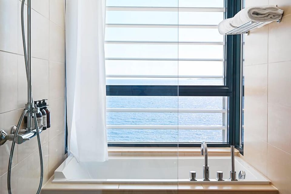 Deluxe Room | Bathroom | Hair dryer, towels