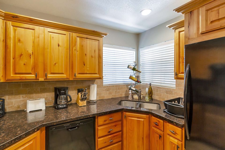 The kitchen has what you need to enjoy cooking at home