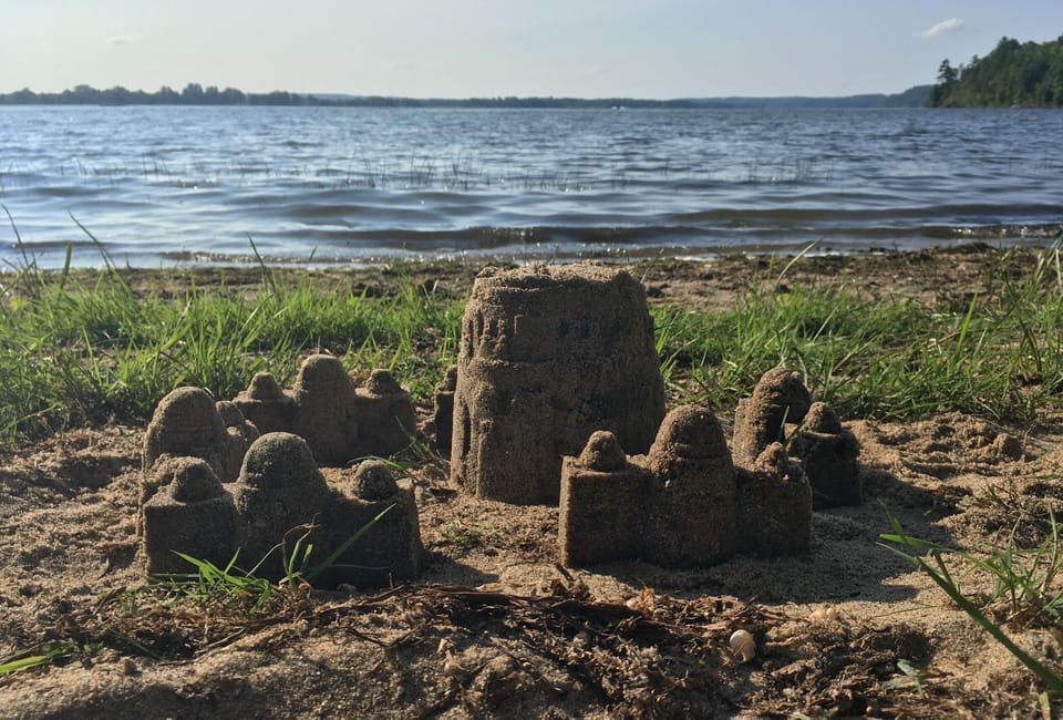 Sand castle made by a renter