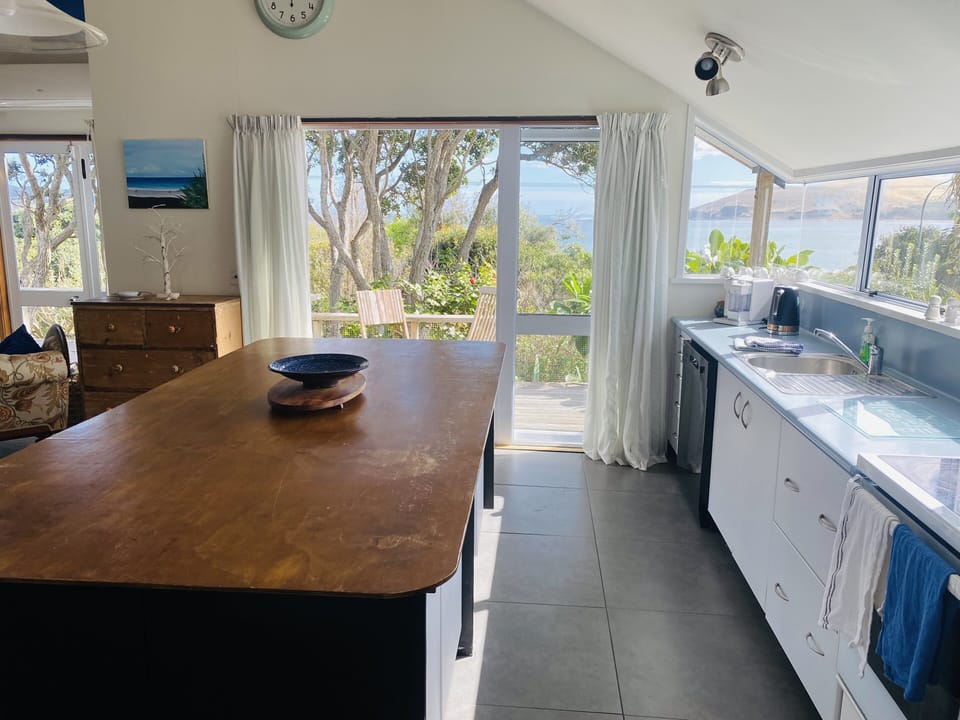 Kitchen island & deck. August 2021