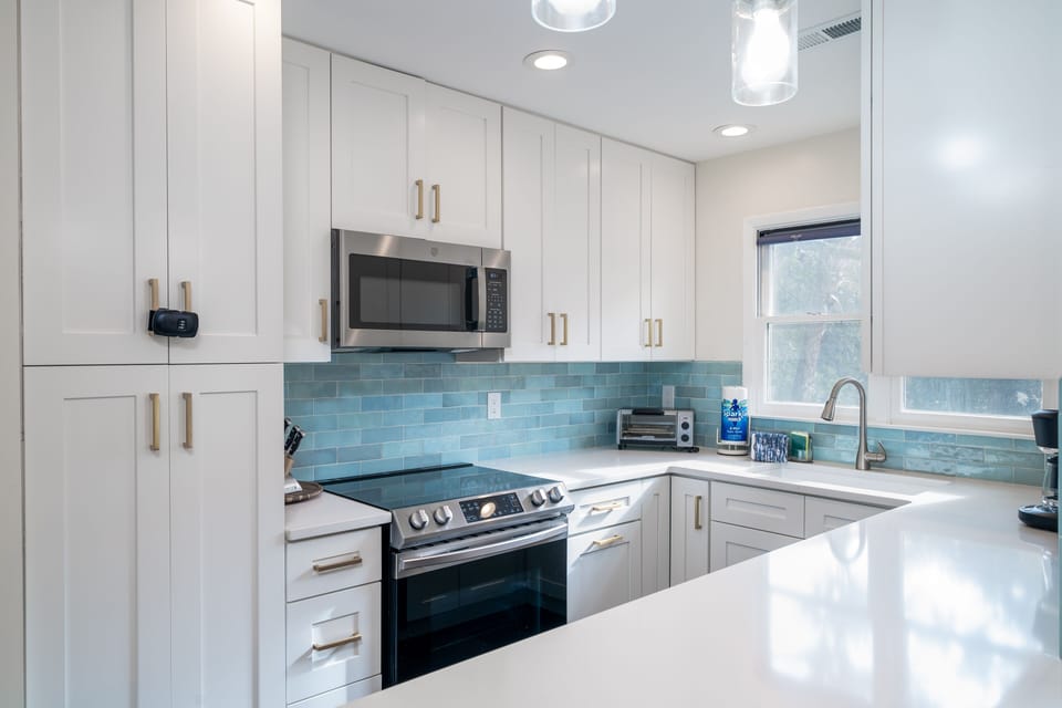 The beautiful kitchen will delight even the fussiest family cook.