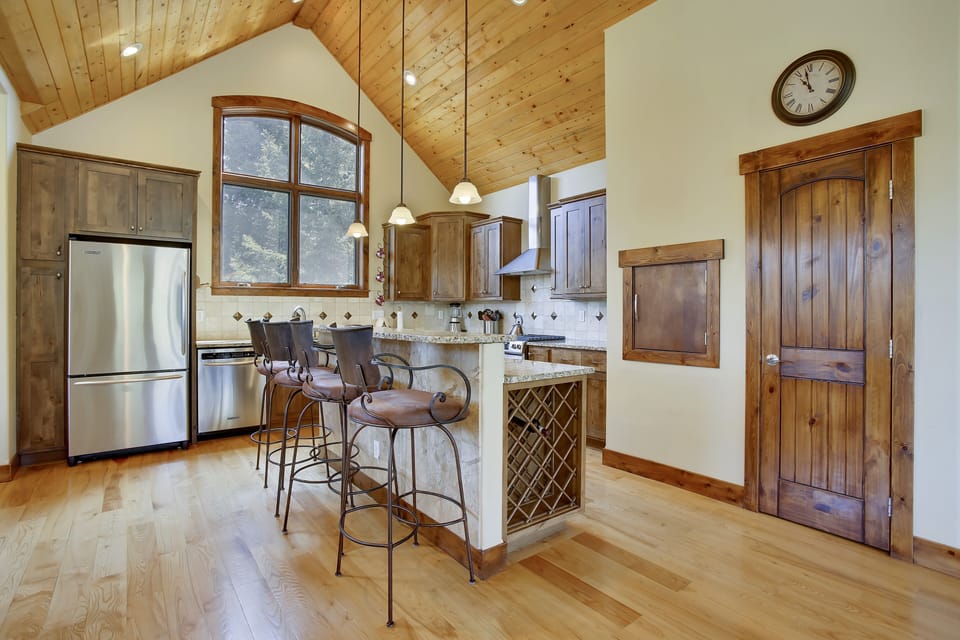 Kitchen Area with Wine Rack
