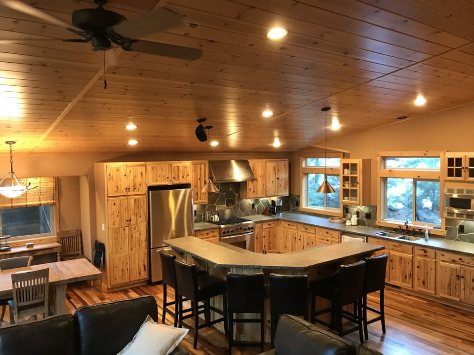 Island and kitchen