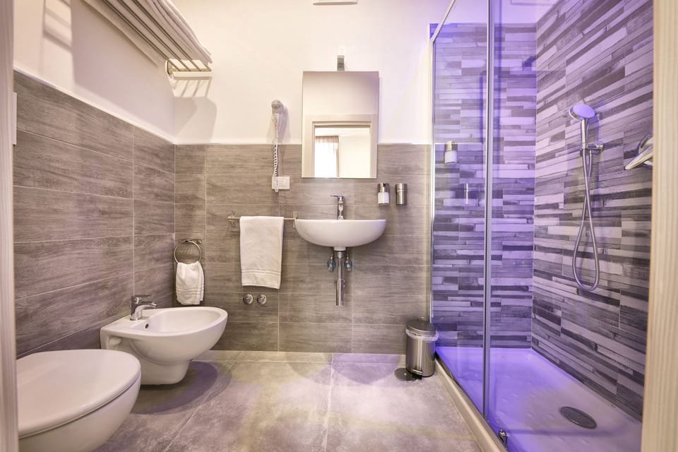 Classic Double Room | Bathroom | Shower, rainfall showerhead, hair dryer, bidet