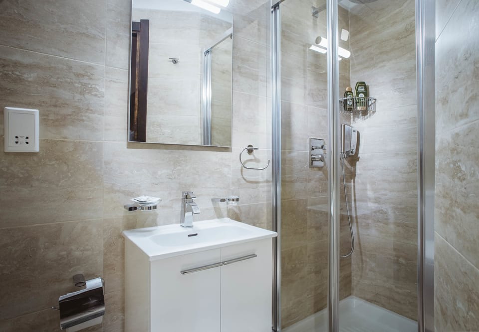 Comfort Double or Twin Room, Non Smoking, Balcony | Bathroom | Shower, rainfall showerhead, designer toiletries, hair dryer