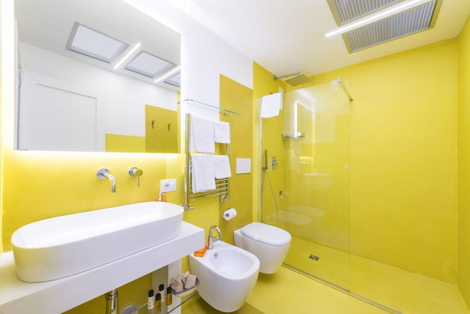 Free toiletries, hair dryer, bidet, towels