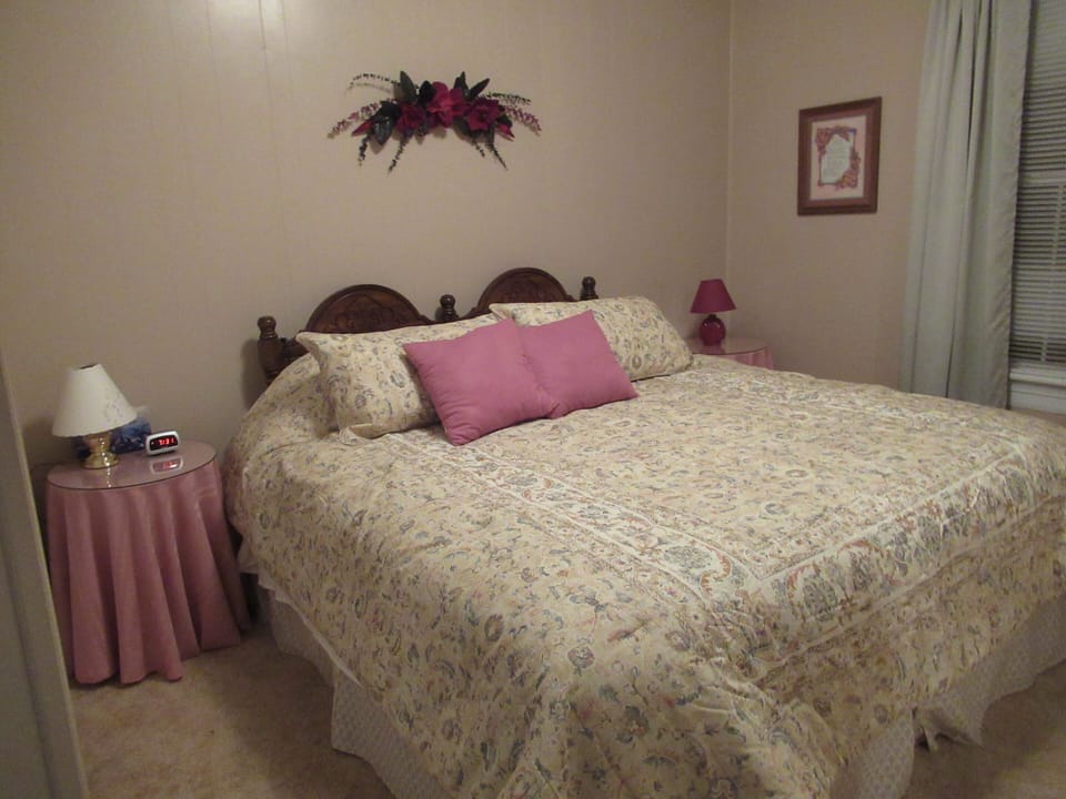Master bedroom, King size bed.