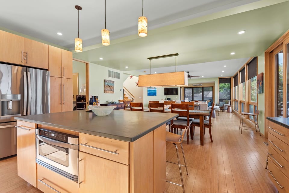 Oversized kitchen island for hanging out with friends and family