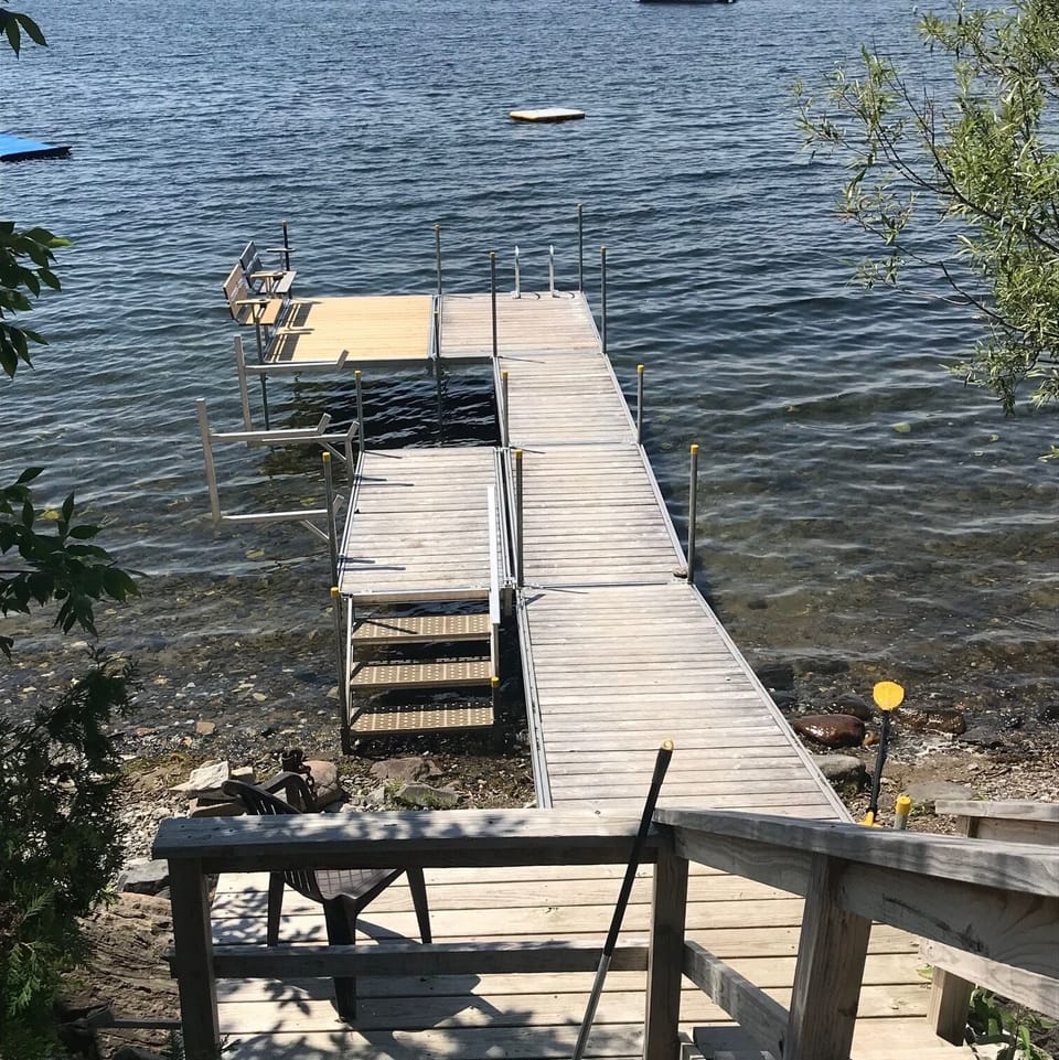 New exanded seating area at the end of the dock