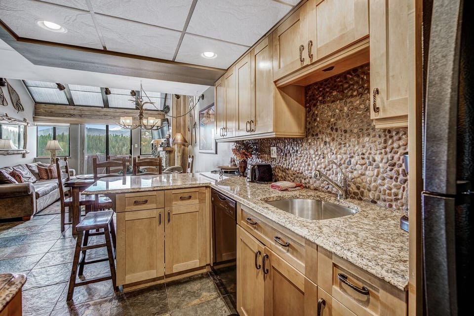Kitchen view of living area
