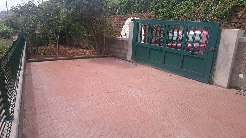 Driveway with electric gate