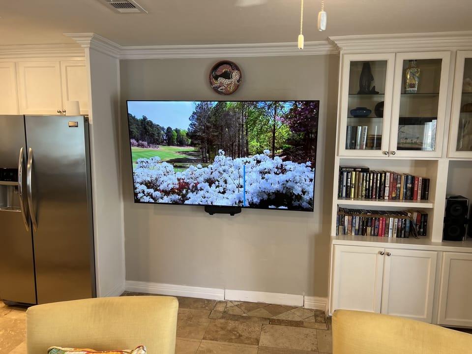 75” TV for movie nights, sports, or rainy days. 