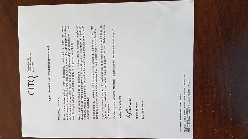 CITQ Official Attestation Letter
