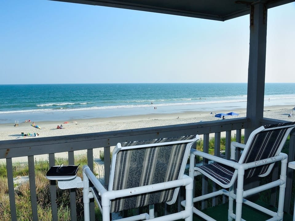 The beach from the balcony