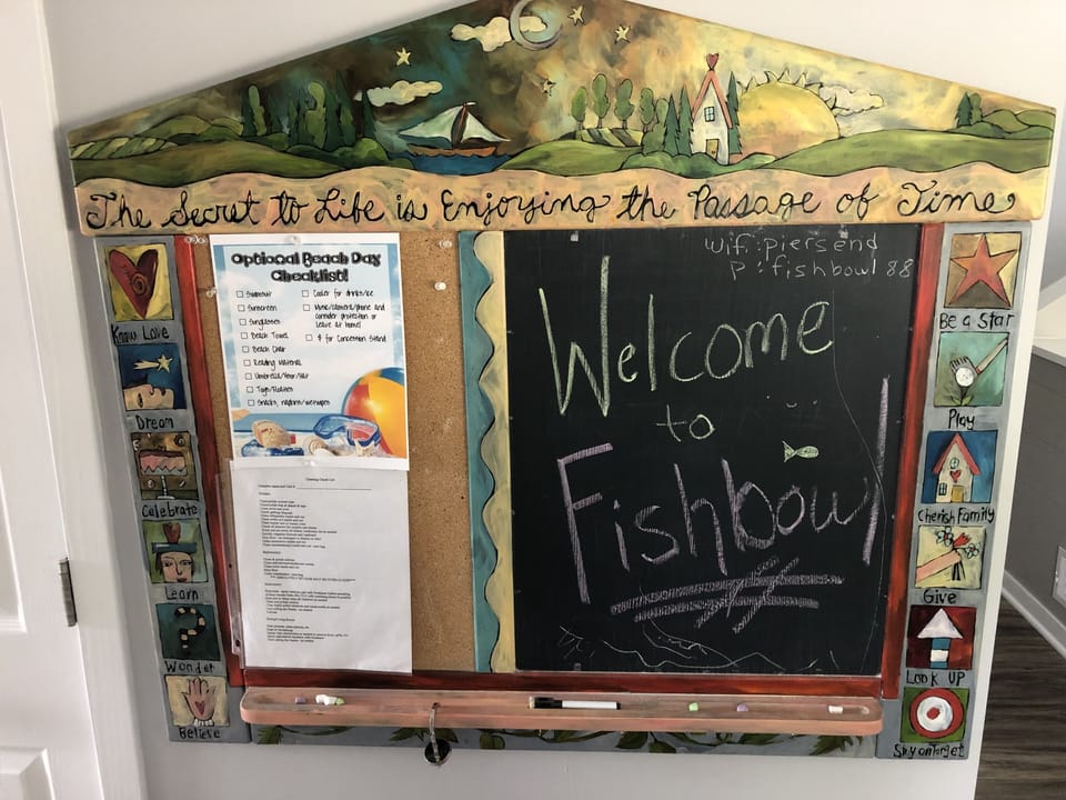 Leave notes on the Large chalkboard