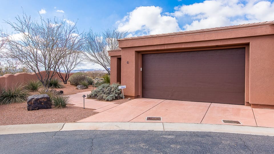 Front Of Twin Home With 2 Car Attached Garage