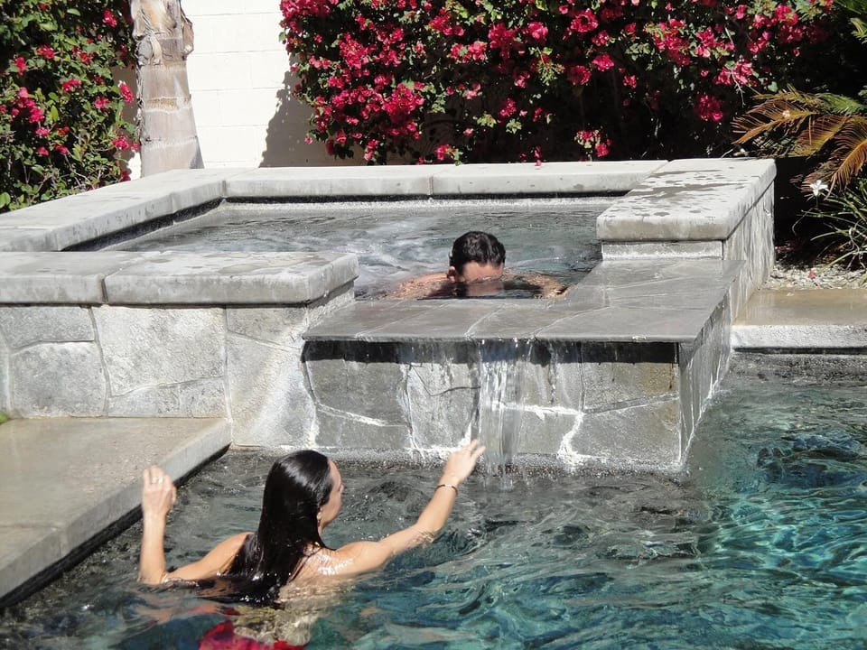 spa and pool with two people