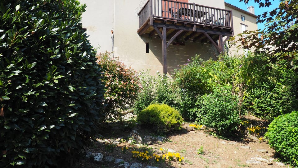 Cottage and balcony from the back garden
