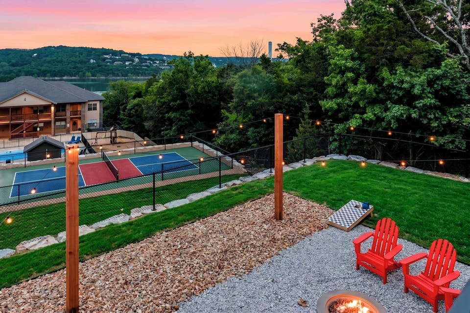 Sit on the back deck while watching the kids play pickleball!