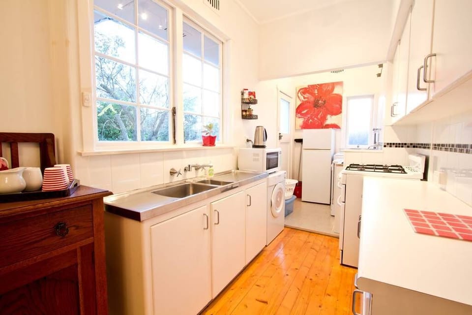 Galley kitchen and laundry