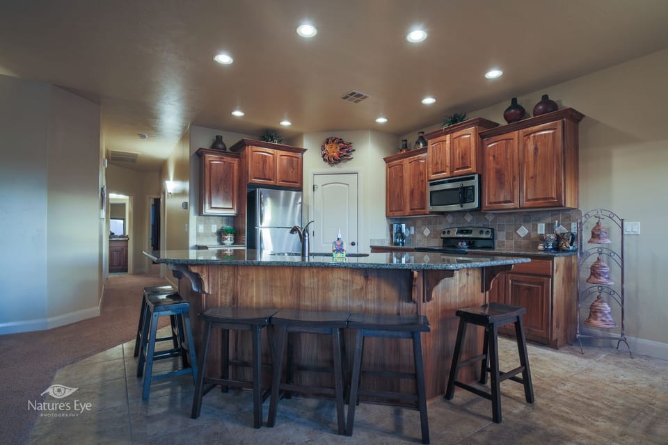 Kitchen, dishes, spices, condiments, coffee maker