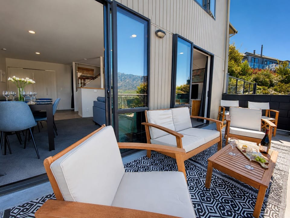 Deck seating looking into living room