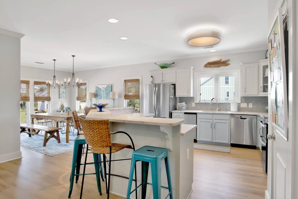 Our kitchen is well equipped for cooking and visiting!  