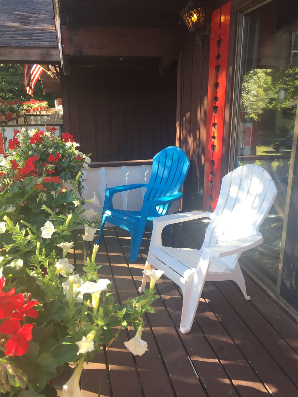 Our front balcony is the perfect place to relax with morning coffee